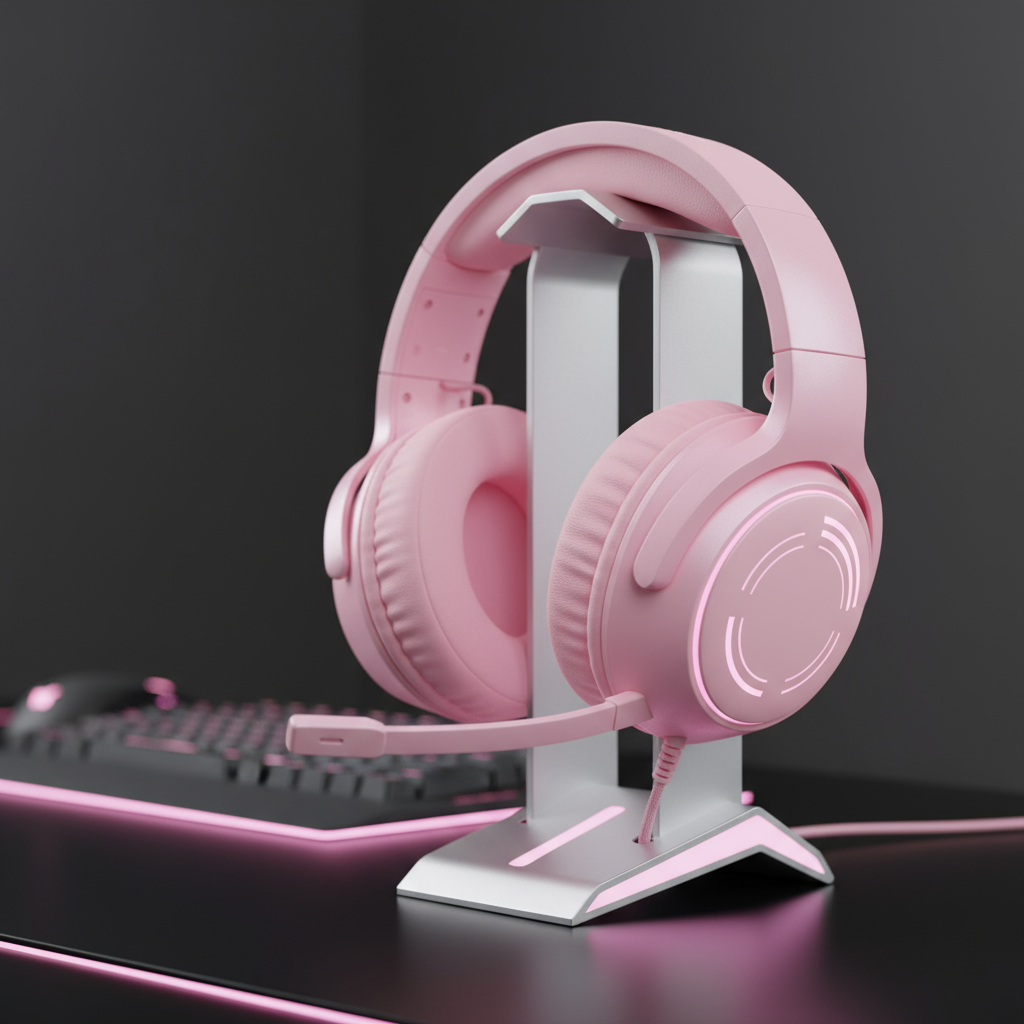 Auscultadores Gaming Rosa