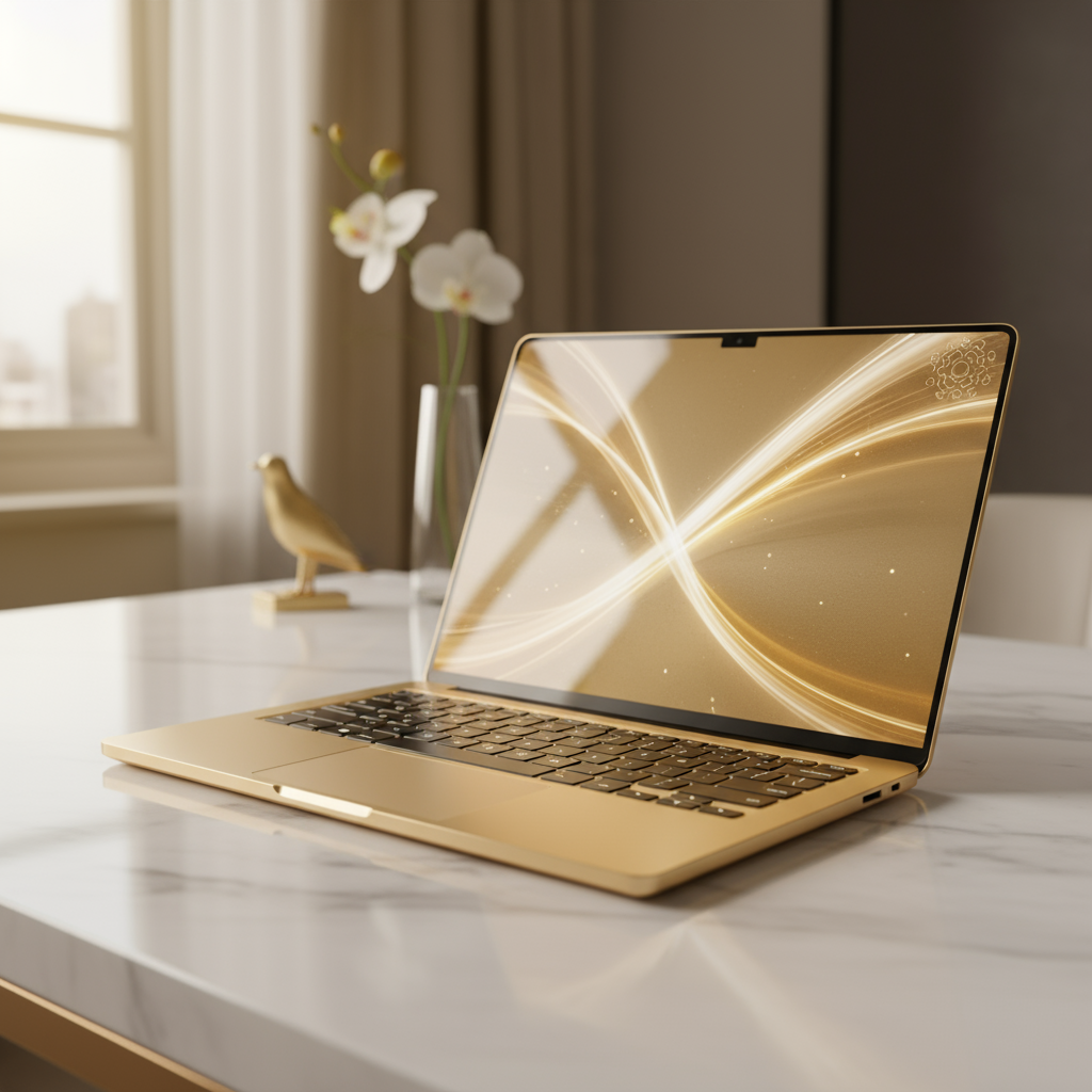 Laptop Fino Dourado